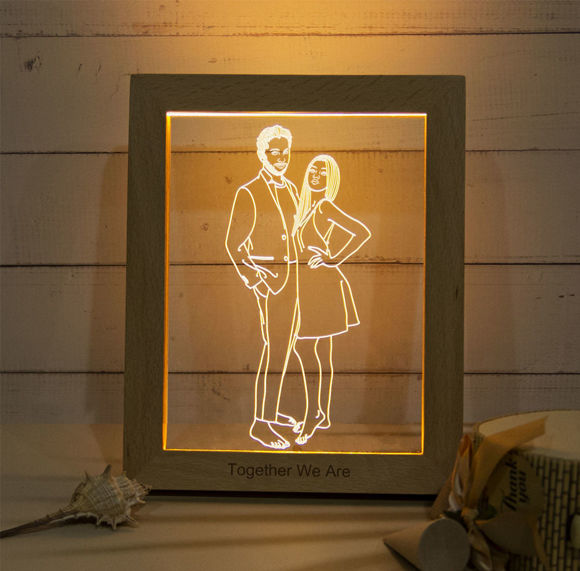 Picture of Custom Wooden Photo Frame LED Night Lamp - Personalize With Your Lovely Photo