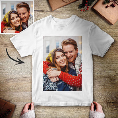 Immagine di T-shirt con foto personalizzata regalo tricolore