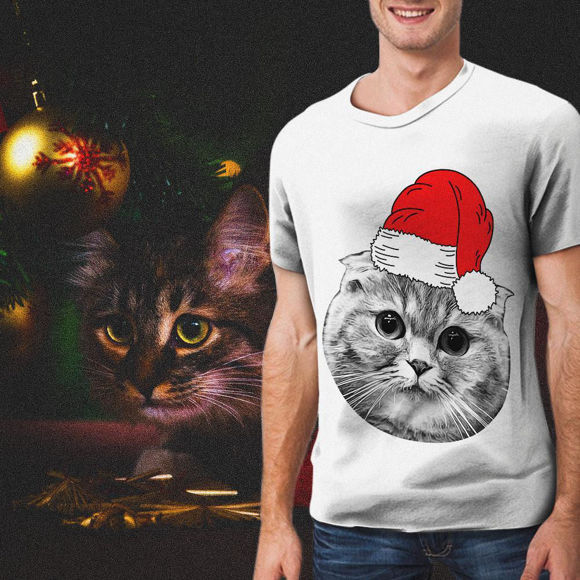 Bild von Hunde-u. Katzen-Haustier-Selfie-T-Shirt Lustige personalisierte Grafik