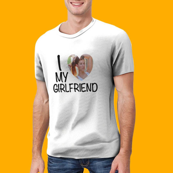 Image de T-shirt I Love My Girlfriend pour hommes avec graphique personnalisé