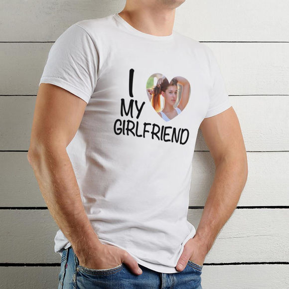 Picture of I Love My Girlfriend  T-Shirt for Men with Personalized Graphic