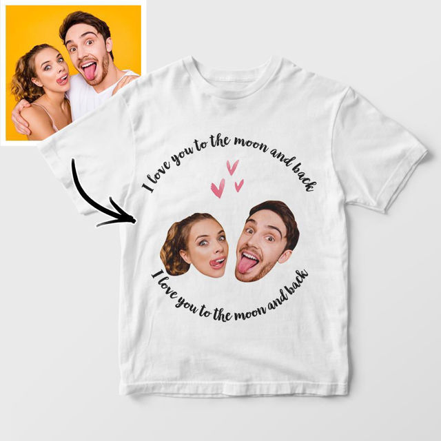 Picture of Customized Couple Avatar T-shirt -  I Love You To The Moon And Back