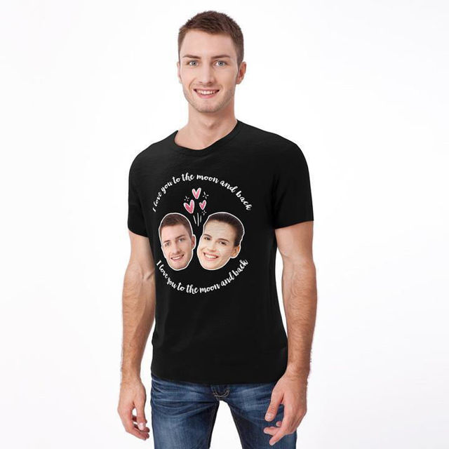 Picture of Customized Couple Avatar T-shirt -  I Love You To The Moon And Back