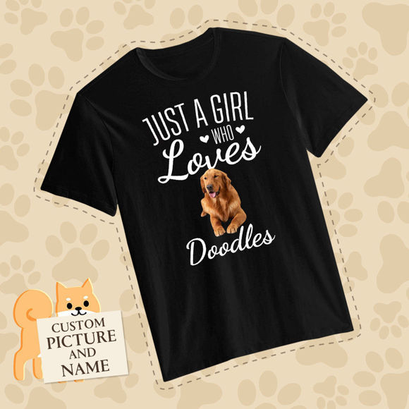 Picture of Custom Pet Puppy Lovers T Shirts Personalized Pet Picture And Name