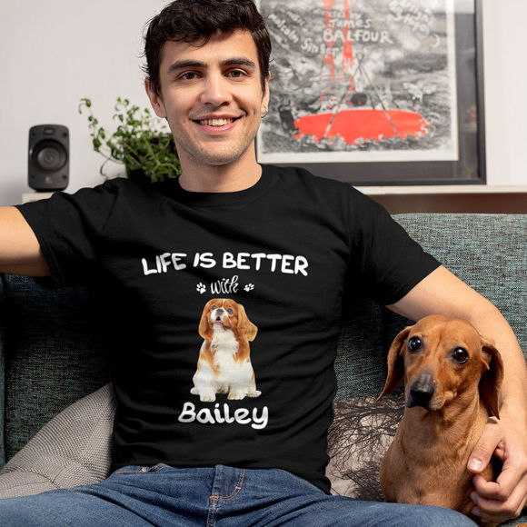 Imagen de Camisetas para amantes de las mascotas La vida es mejor con el perro