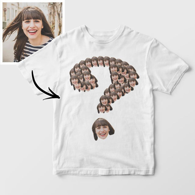 Picture of Custom Funny Question Mark Repeat Face T-Shirt