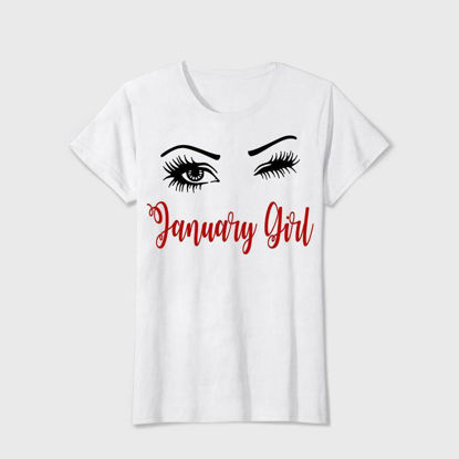 Bild von Kundenspezifische Comic-Augenbrauen mustern Mädchen-T-Shirts personalisiert Monat