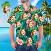 Imagen de Camisa hawaiana con foto de cara personalizada - Camisa con cara de hombre personalizada Camisa hawaiana con estampado completo - Los mejores regalos para hombres - Camisetas de fiesta en la playa como regalos navideños