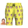 Bild von Das Gesicht Drawstring-Strand-Kurzschluss-Hosen der kundenspezifischen Männer personalisiertes Geschenk