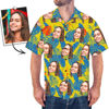Bild von Benutzerdefiniertes Gesicht Foto Hawaiihemd - Benutzerdefinierte Herren Gesichtshemd All Over Print Blätter Hawaiihemd - Geschenk für Männer - Strandparty T-Shirts als Weihnachtsgeschenk