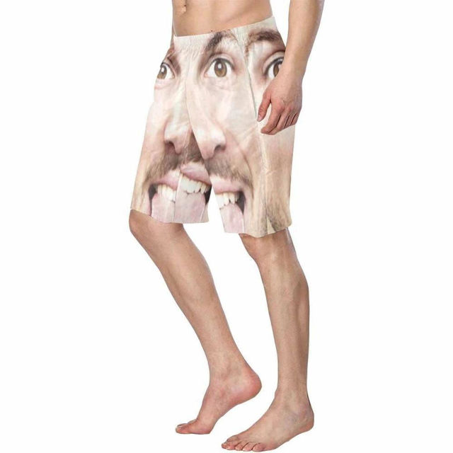 Picture of Custom Photo Beach Short for Men - Personalized Face Photo with Big Head - Customized Quick Dry Swimming Trunk as Best Gift for Father or Boyfriend etc.