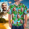 Imagen de Camisa hawaiana con foto de cara personalizada - Camisa hawaiana con estampado tropical casual personalizado - Los mejores regalos para hombres - Camisetas de fiesta en la playa como regalos navideños
