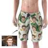 Imagen de Pantalones de playa para hombre con cara de foto personalizada - Copia de cara personalizada con dólar estadounidense - Bañador de secado rápido para hombre, para regalo del Día del Padre, etc.
