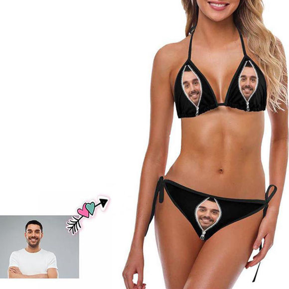 Imagen de Bikini personalizado con foto y cremallera para mujer