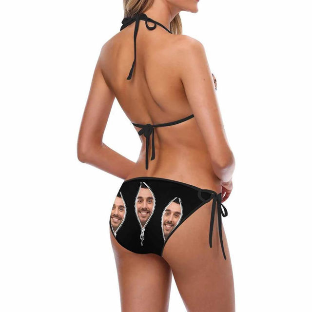 Picture of Custom Zipper Face Photo Bikini for Women