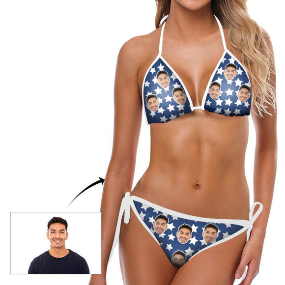 Image de Bikini personnalisé avec photo de visage d'étoile pour femme