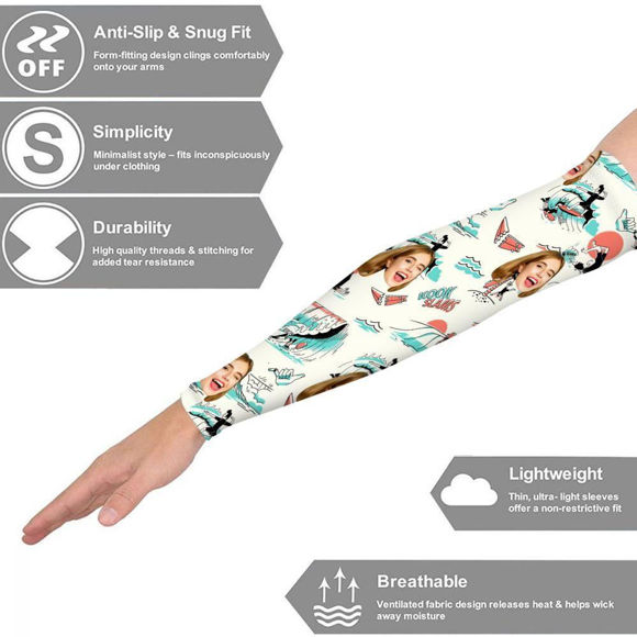 Picture of Printed Photo Cartoon Arm Sleeves Sun Protective UV Covers
