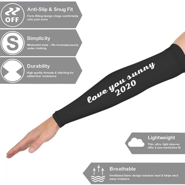 Picture of Custome Text Arm Sleeves Sun Protective UV Covers