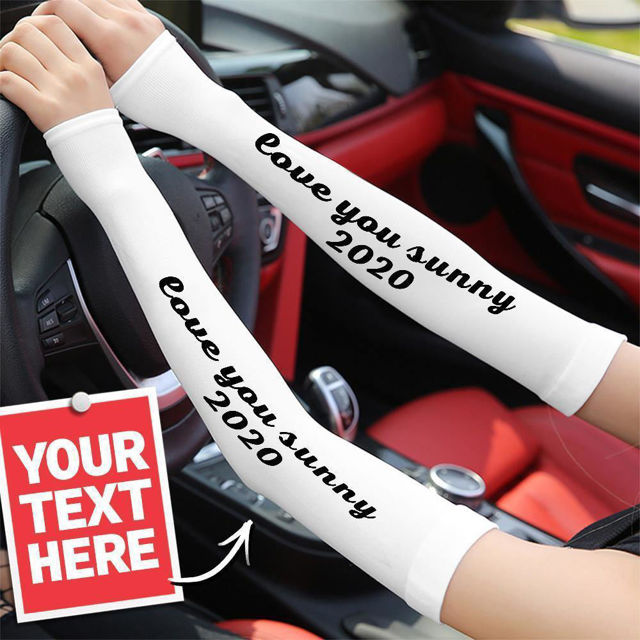 Picture of Custome Text Arm Sleeves Sun Protective UV Covers