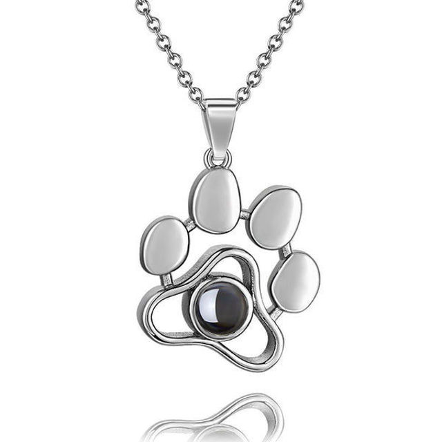 Picture of Personalized Projection Photo Dog Paw Print Pendant Necklace