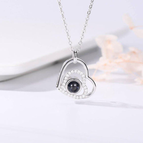 Picture of Projection Engraved Necklace with Heart Perfect Gift