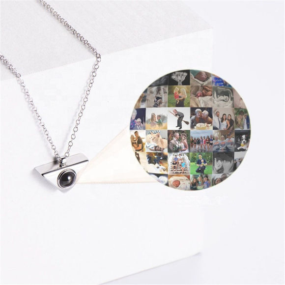 Imagen de Collar con foto de proyección personalizada Joyería de boda delicada