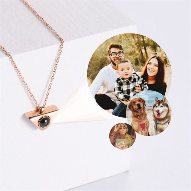 Picture of Custom Projection Photo Necklace Delicate Wedding Jewelry