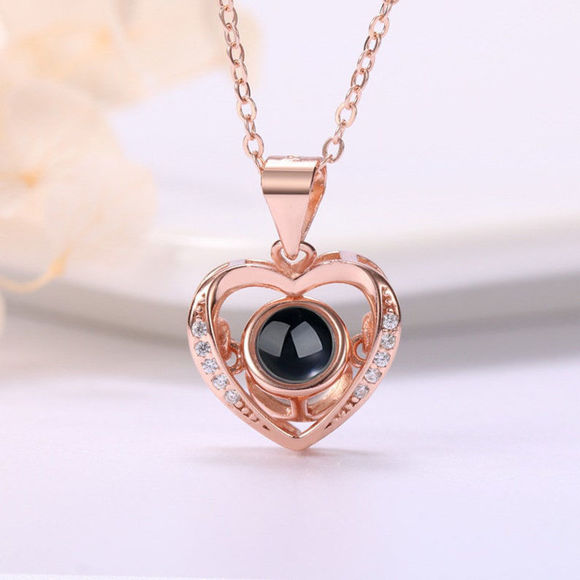 Picture of Personalized Projection Picture Heart  Necklace