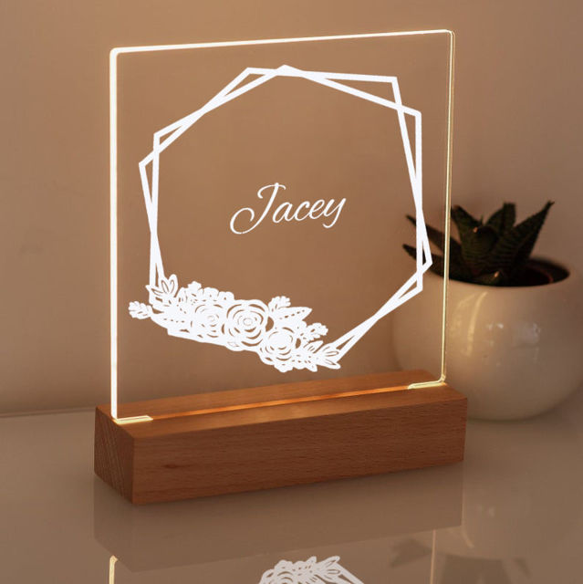 Picture of Little Flower Night Light - Personalized It With Your Kids Name