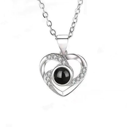Picture of Custom Projection Image Necklace with Heart Pendant