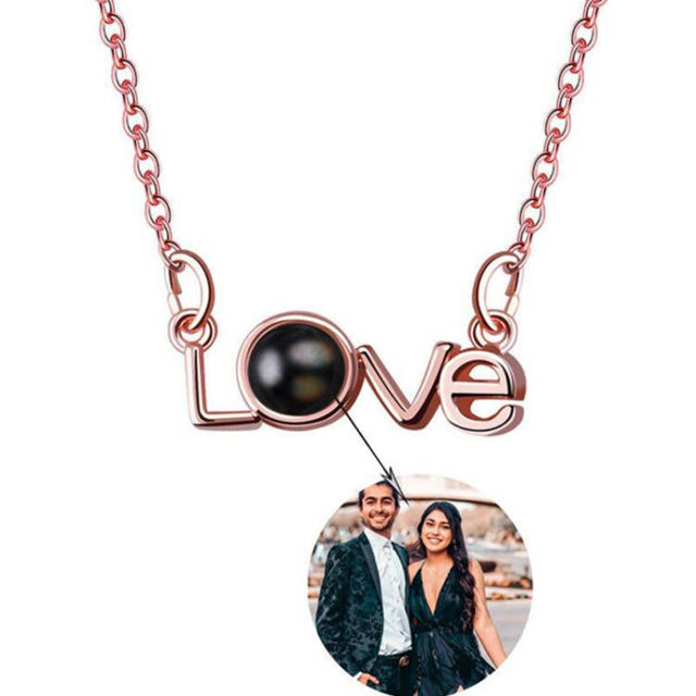 Picture of 100 Languages I Love You Projection Photo Pendant Necklace