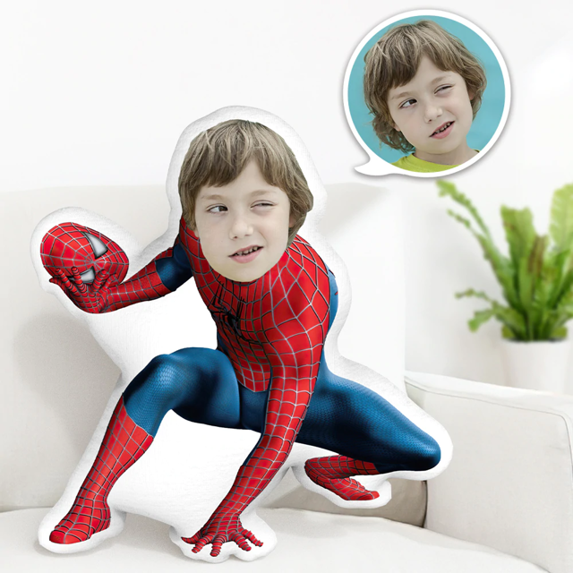 Picture of Spiderman Who Took Off The Mask For Victory Custom Face Minime Pillow