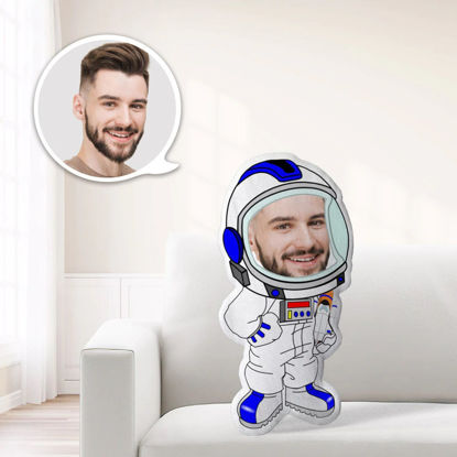 Bild von Benutzerdefiniertes Astronauten-Gesichts-Minime-Kissen mit Ihrem Gesicht einzigartig personalisiert