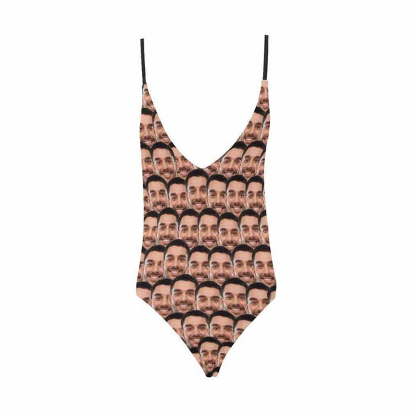 Immagine di Costume da bagno intero bikini da donna con foto divertente viso personalizzato