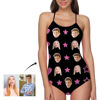 Picture of Personalize Photo Funny Face Star Women's Bikini One Piece Bathing Suit