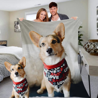 Picture of Pet Photo Blanket Pet Gifts Custom Blanket Personalized Photo Blankets Custom Collage Blankets