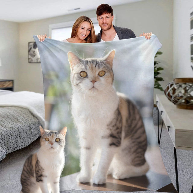 Picture of Pet Photo Blanket Pet Gifts Custom Blanket Personalized Photo Blankets Custom Collage Blankets