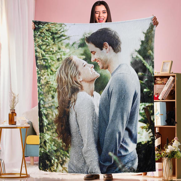 Picture of Customized Blankets For Gifts - Anniversary Gift Personalized Photo Blanket Couple Blanket Wedding Picture Custom Blanket Best Gift For Her
