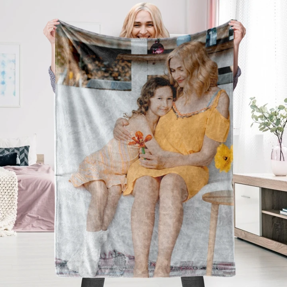 Bild von Fotodecken Kundenspezifisches Geschenk Personalisierte Decke Kundenspezifische Erinnerungsdecken für Muttertagsgeschenk