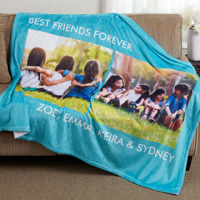 Picture of Custom Blankets Personalized Photo Blankets Custom Collage Blankets With 2 Photos as Best Kid Gifts