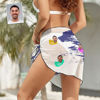 Picture of Personalize Photo Custom Face Beach Wrap Women Short Sarongs