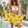 Picture of Personalize Photo Custom Face Sunflower Beach Wrap Women Short Sarongs
