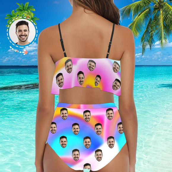 Picture of Personalize Photo Copy Face High Waisted  Women's Bikini Two Piece Suit