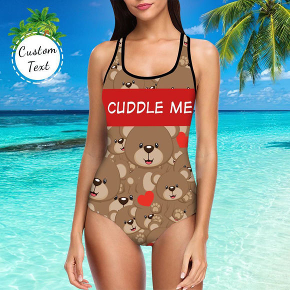 Bild von Personalisieren Sie den Bikini-Einteiler von Teddybären für Damen