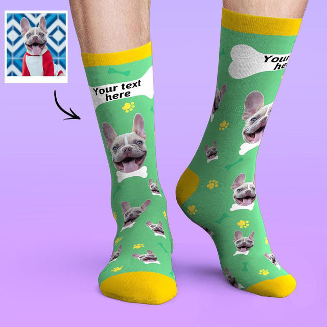 Picture of Custom Face Socks Colorful Candy Series Soft And Comfortable Dog Socks
