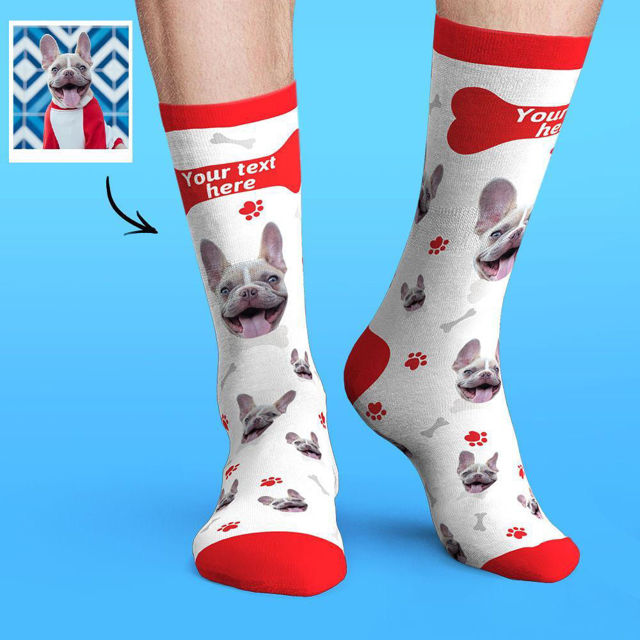 Picture of Custom Face Socks Colorful Candy Series Soft And Comfortable Dog Socks