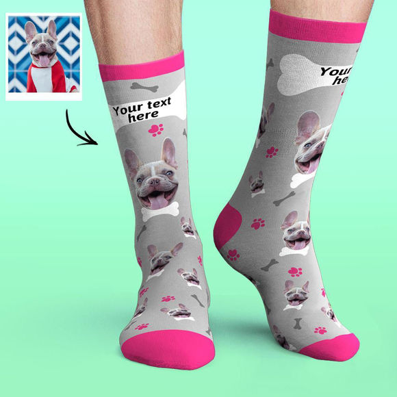 Imagen de La cara personalizada pega los calcetines suaves y cómodos coloridos de la serie del caramelo del perro