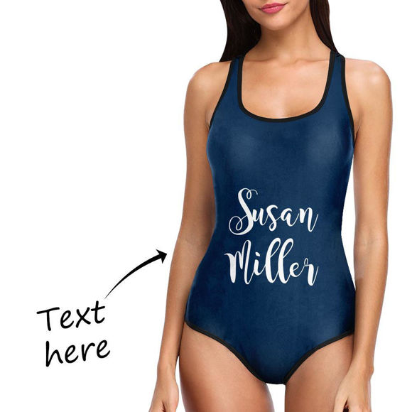 Bild von Kundenspezifischer Text-bunter personalisierter einteiliger Badeanzug