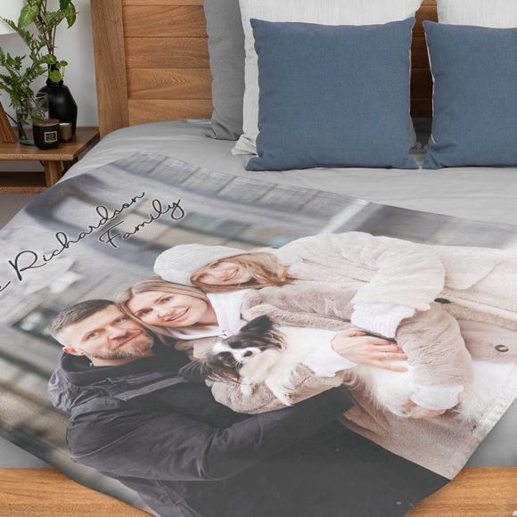 Picture of Custom Engraved Photo Blanket You Can Customize Photos To Send To Your Family