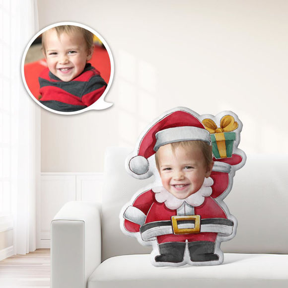 Imagen de Cojín de tiro de Papá Noel lindo personalizado Cojín de tiro personalizado único Dale a tu hijo el regalo más significativo